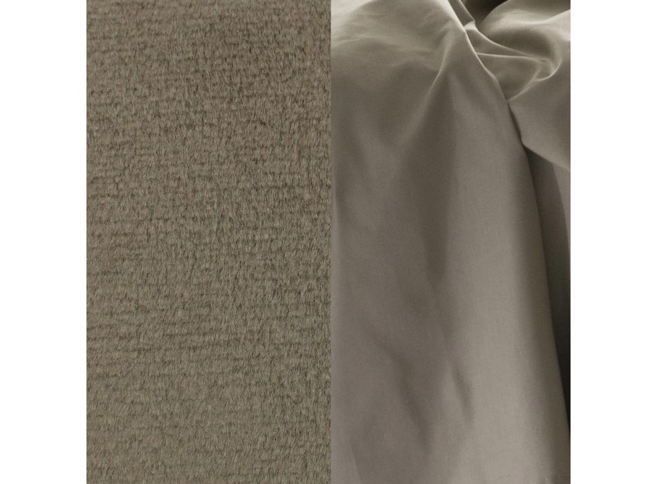 Cama doble de tela o terciopelo con colchón Made in Italy - Ernesto Viadurini
