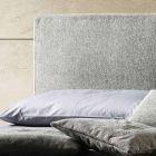 Cama doble de tela o terciopelo con colchón Made in Italy - Ernesto Viadurini