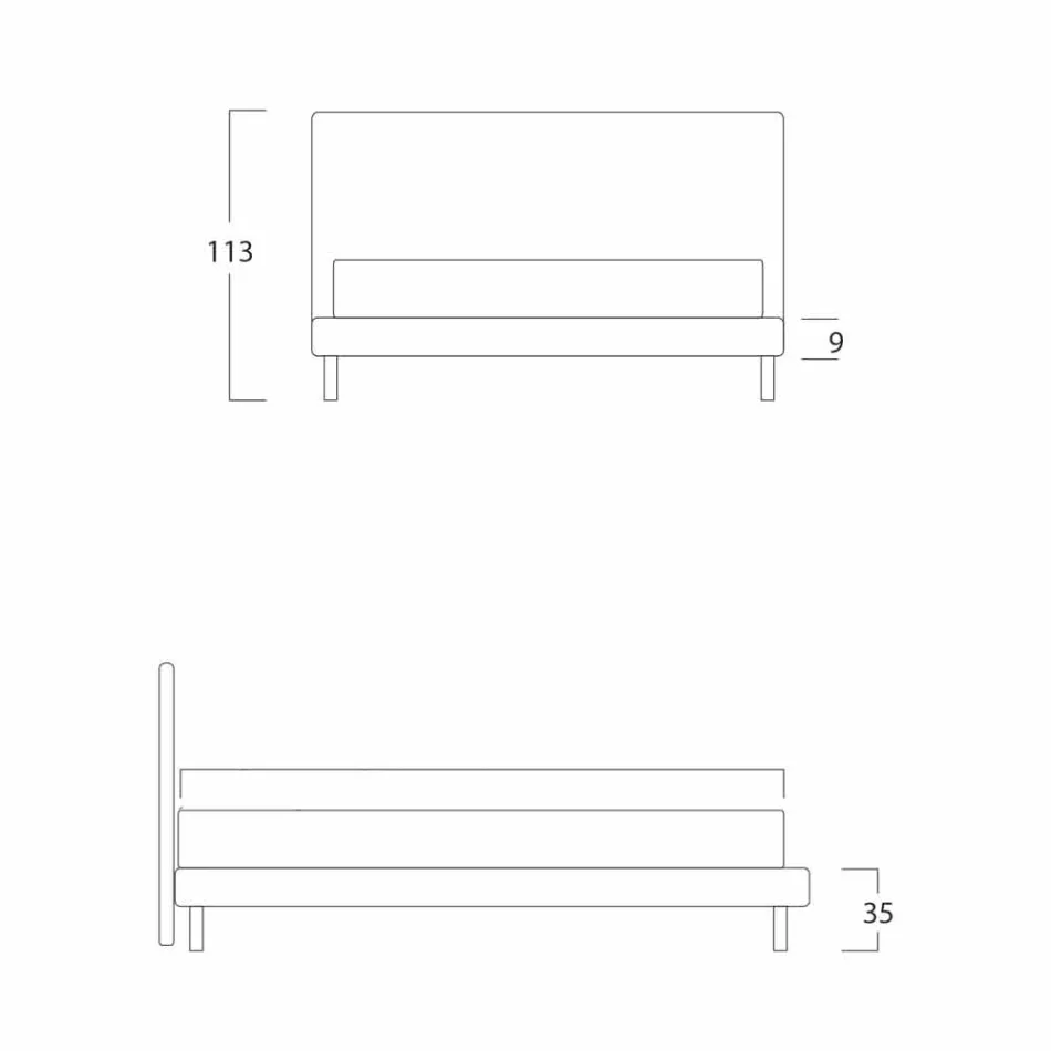 Cama matrimonial moderna con base delgada Gaya New by Bolzan Viadurini