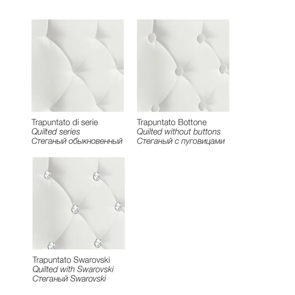 Cama doble moderna con cajón y cabecero acolchado - Londres Viadurini