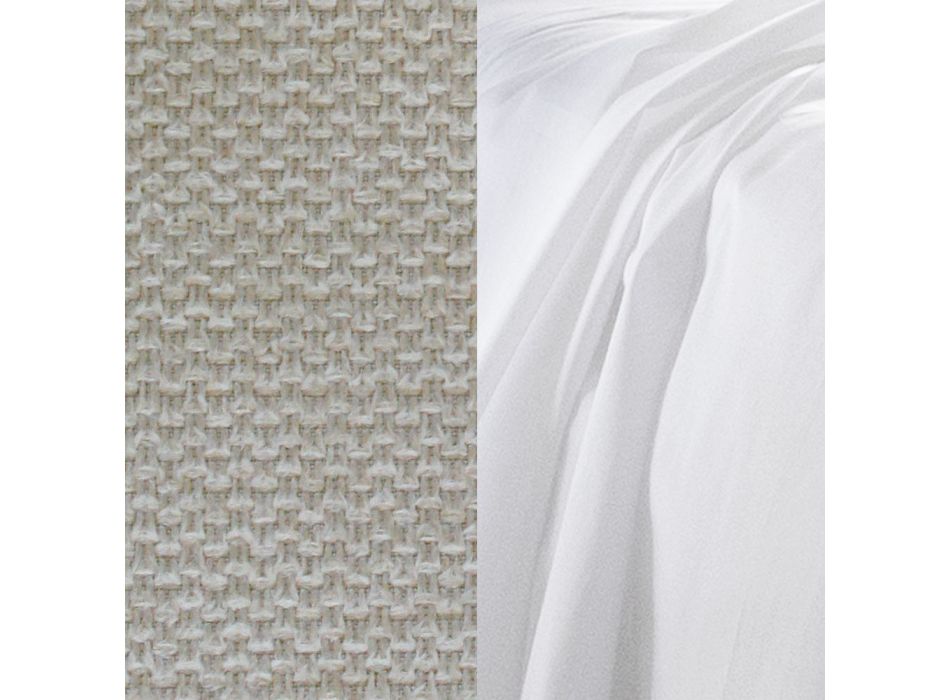 Cama doble moderna con cabecero tapizado Made in Italy - Ernesta Viadurini