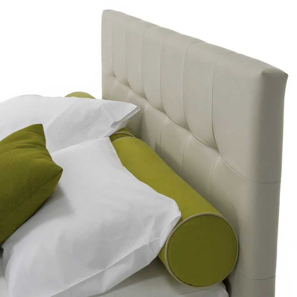 Cama doble moderna de lujo con caja de almacenamiento Made in Italy - Orfei Viadurini