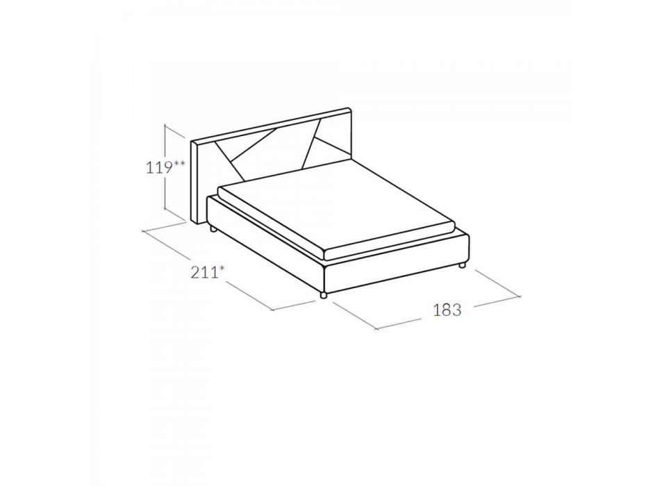 cama doble tapizada contemporánea con el cuadro de pico 160x190 / 200cm Mia