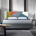 cama doble tapizada contemporánea con el cuadro de pico 160x190 / 200cm Mia Viadurini