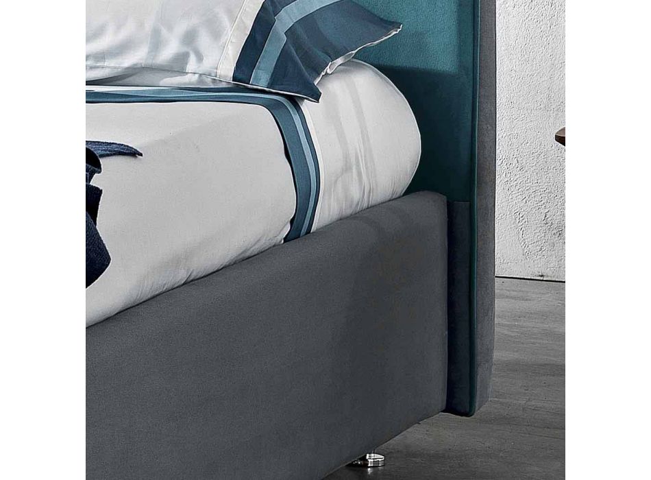 cama doble tapizada contemporánea con el cuadro de pico 160x190 / 200cm Mia Viadurini