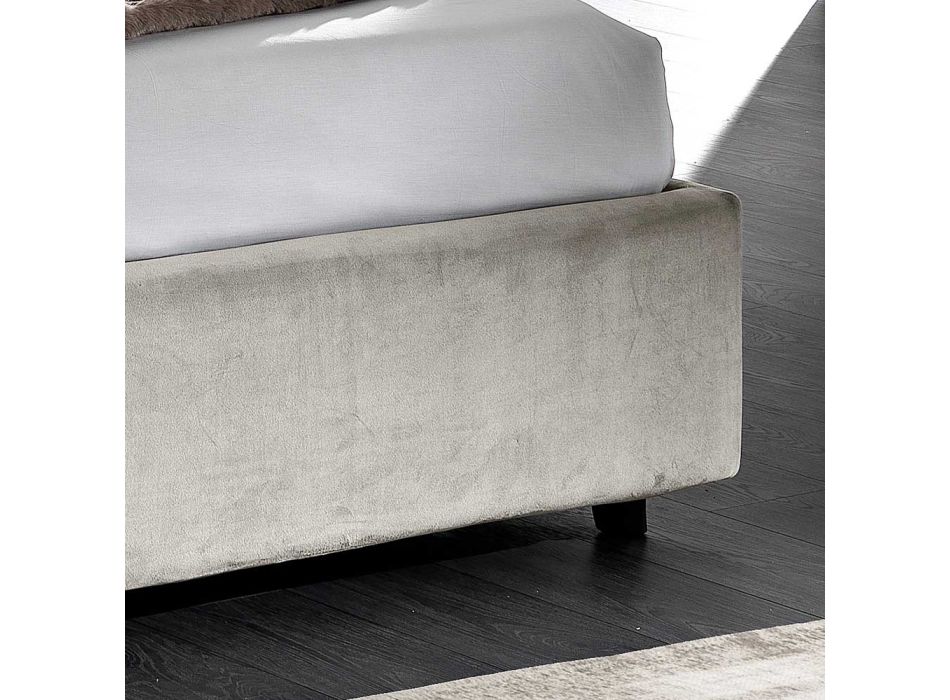 Cama doble moderna tapizada acolchada o diseño liso - Aftamo Viadurini