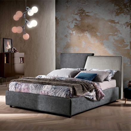 Cama Doble Moderna Tapizada con Diseño Acolchado o Liso - Aftamo Viadurini