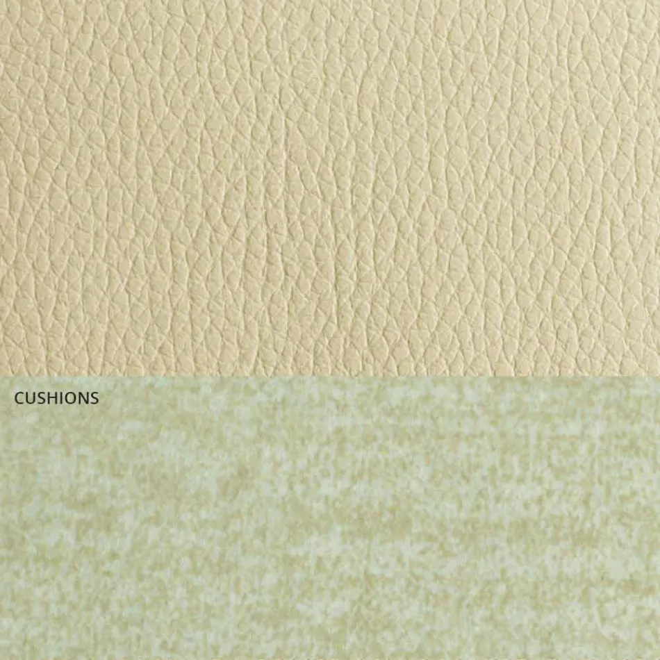 Cama doble moderna de cuero y tela Made in Italy - Zeldo Viadurini