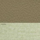 Cama doble moderna de cuero y tela Made in Italy - Zeldo Viadurini