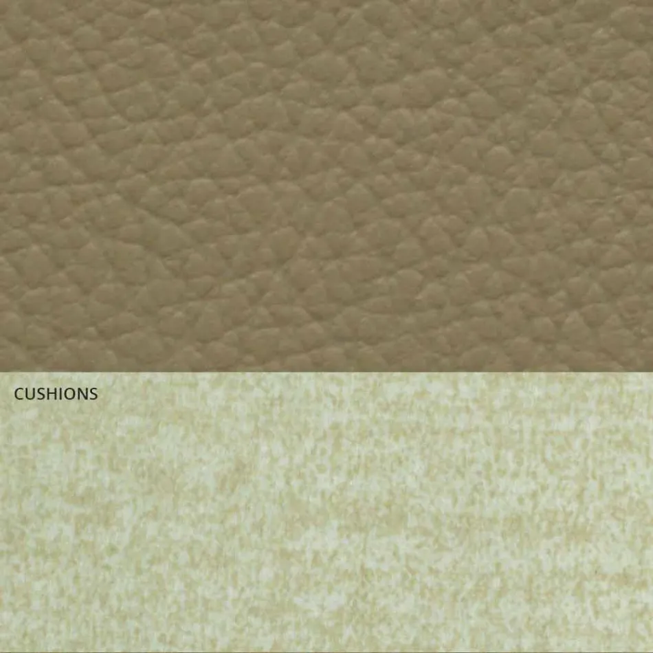 Cama doble moderna de cuero y tela Made in Italy - Zeldo Viadurini