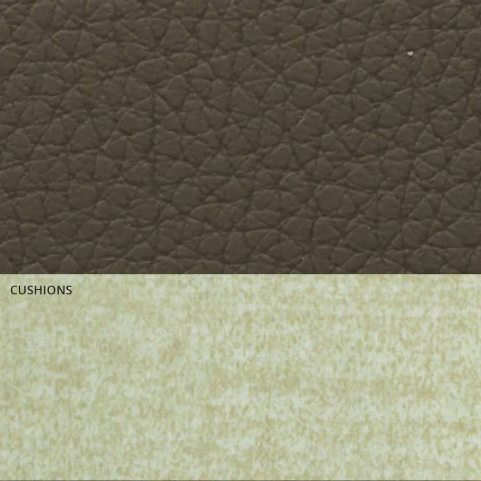 Cama doble moderna de cuero y tela Made in Italy - Zeldo Viadurini