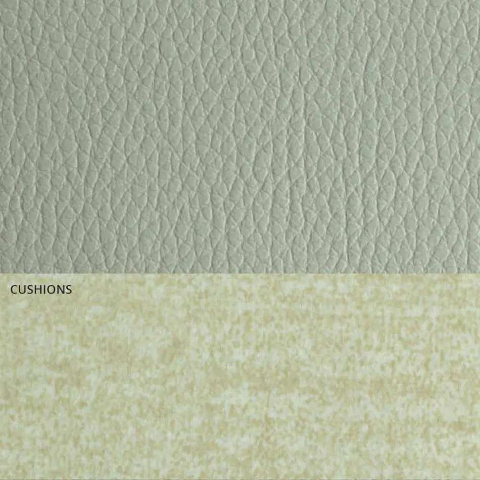 Cama doble moderna de cuero y tela Made in Italy - Zeldo Viadurini