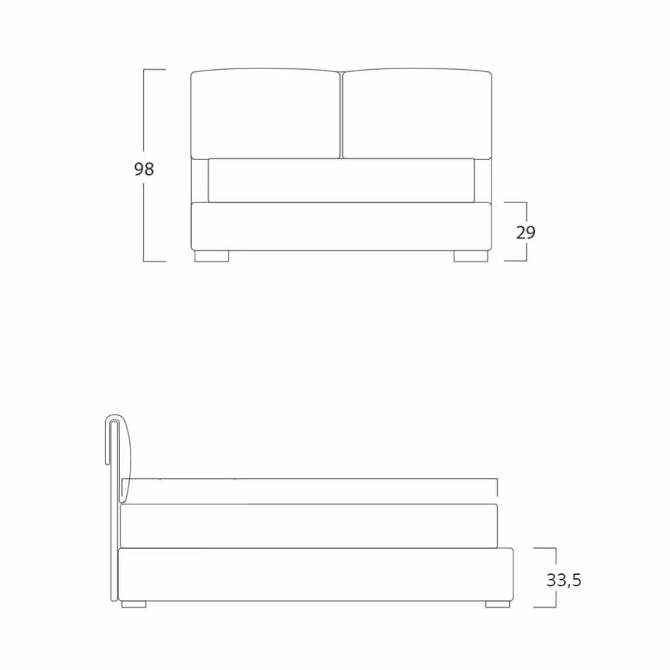 Cama doble sin caja, diseño contemporáneo, Iorca by Bolzan. Viadurini