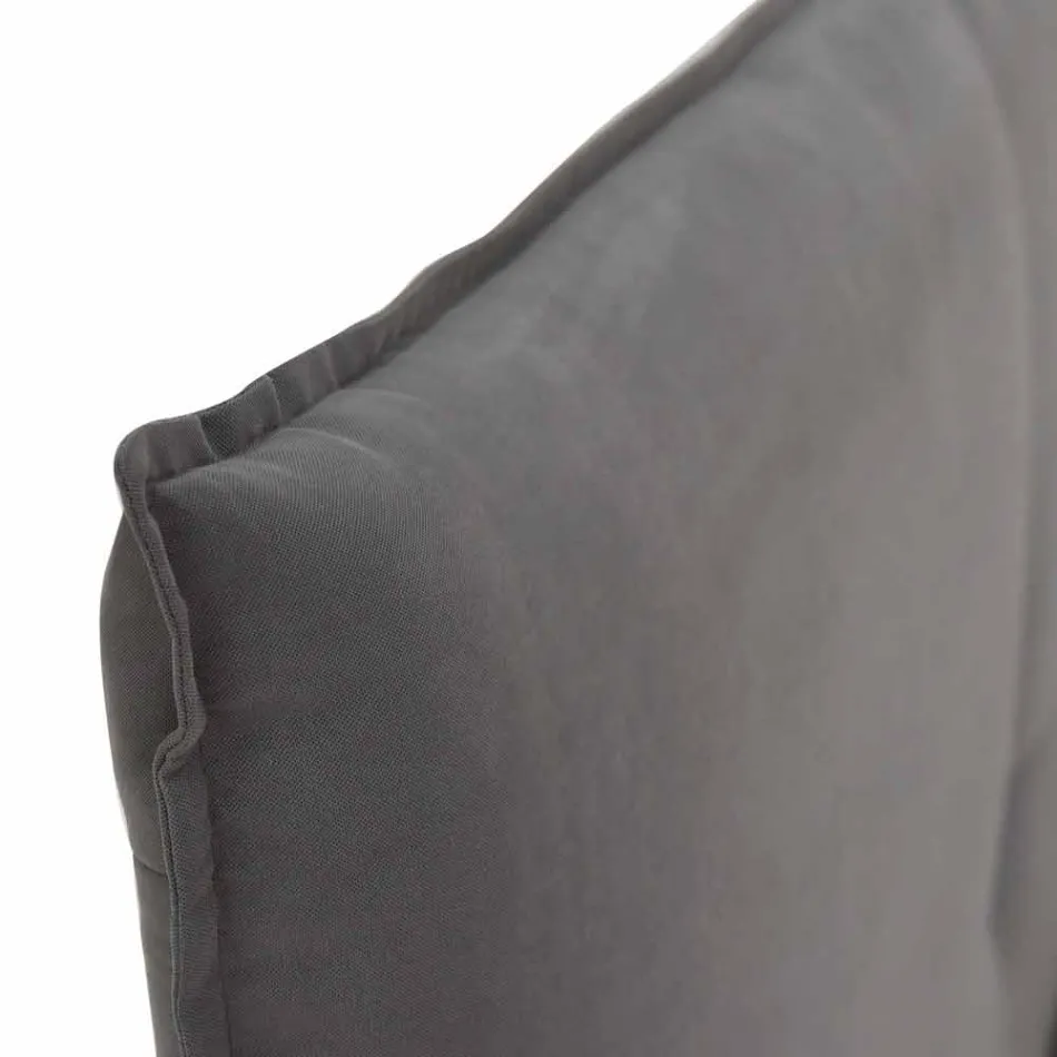 Cama doble con funda extraíble con pies de madera Made in Italy - Tampa Viadurini