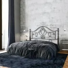 Cabecero De Cama Doble De Hierro Tubular Marrón Antiguo Dorado - Tamaño Viadurini