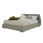 Cama doble moderna con cofre de tela o cuero ecológico Made in Italy - Minerva Viadurini