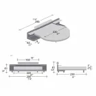 Cama doble redonda tapizada en ecopiel de diseño Made in Italy - Vesio Viadurini
