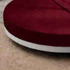 Cama doble redonda tapizada en ecopiel de diseño Made in Italy - Vesio Viadurini