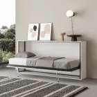 Cama individual plegable horizontal fabricada en Italia - Colaborativa Viadurini