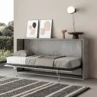 Cama individual plegable horizontal fabricada en Italia - Colaborativa Viadurini