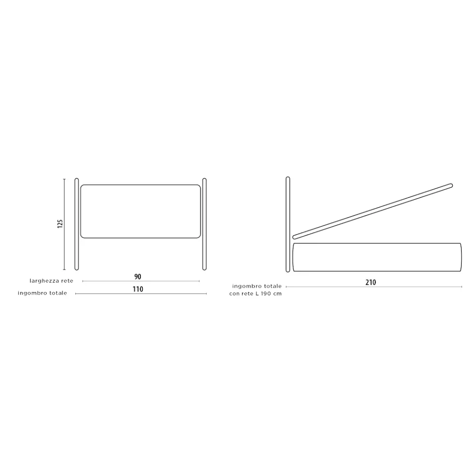 Cama individual con almacenaje opcional Made in Italy - Ciccio Viadurini