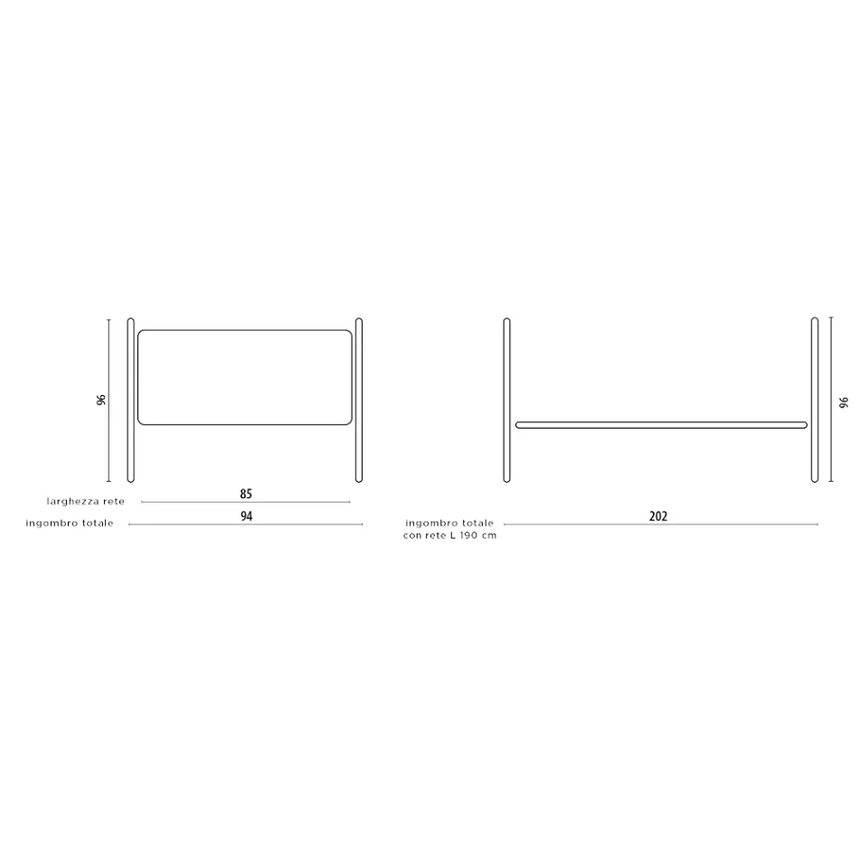 Cama individual con estructura de hierro coordinada Made in Italy - Lillo Viadurini