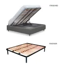 Cama individual con cabecero y pies acolchados Made in Italy - Aaron Viadurini
