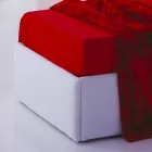 Cama simple con cabecera, estructura de hierro y madera Line de Bolzan Viadurini