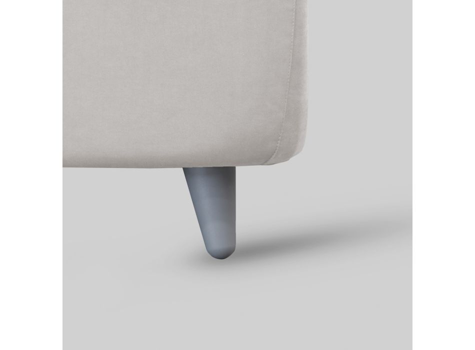 Cama individual tapizada con almacenaje opcional Made in Italy - Akira Viadurini
