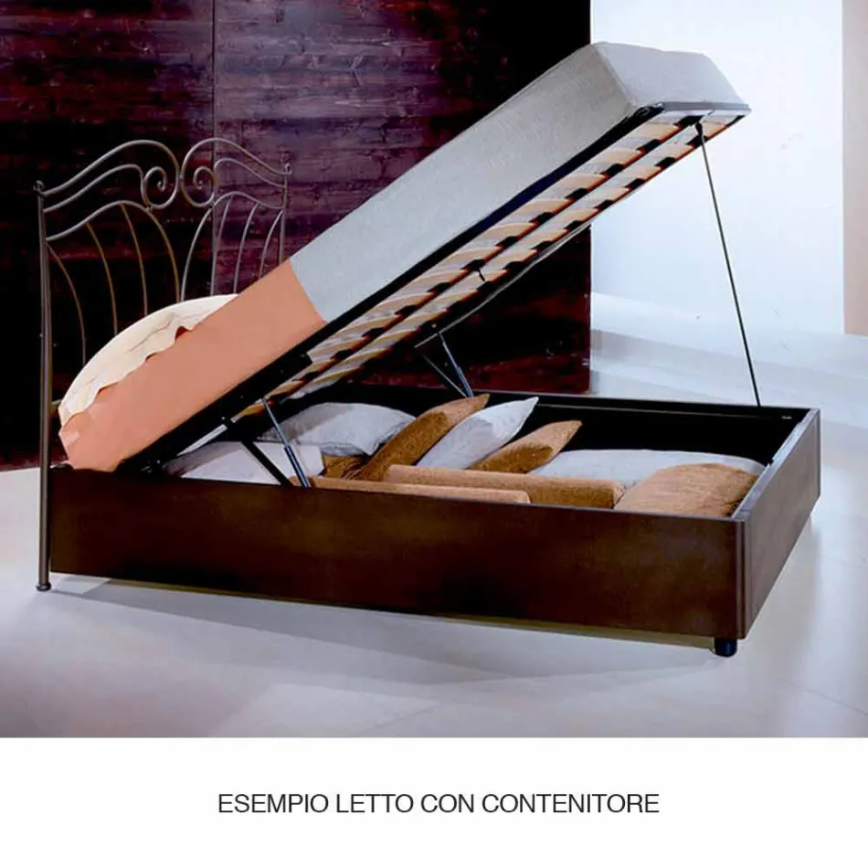 Cama individual en Hierro forjado Casiopea Viadurini