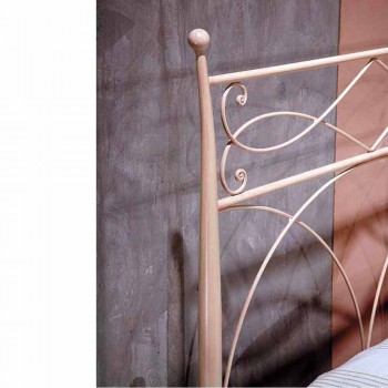 cama individual en forjado mano de hierro forjado Ambra, fabricado en Italia