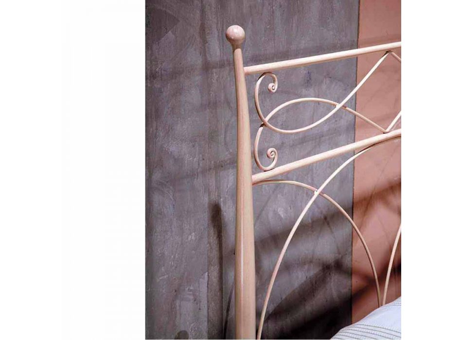cama individual en forjado mano de hierro forjado Ambra, fabricado en Italia