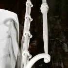 cama individual en hierro forjado completo Amanda hace a mano, fabricado en Italia Viadurini