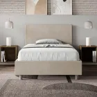 Cama Queen Size de 120x200 cm con cabecero de microfibra, fabricada en Italia - Pallone Viadurini