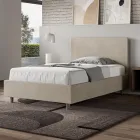 Cama Queen Size de 120x200 cm con cabecero de microfibra, fabricada en Italia - Pallone Viadurini