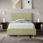 Cama Queen Size de 120x200 cm con cabecero de microfibra, fabricada en Italia - Pallone Viadurini