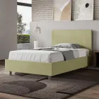 Cama Queen Size de 120x200 cm con cabecero de microfibra, fabricada en Italia - Pallone Viadurini