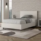 Cama Queen Size de 120x200 cm con cabecero de piel sintética, fabricada en Italia - Pallone Viadurini