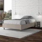 Cama Queen Size de 120x200 cm, tapizada en microfibra, fabricada en Italia - Athlete Viadurini