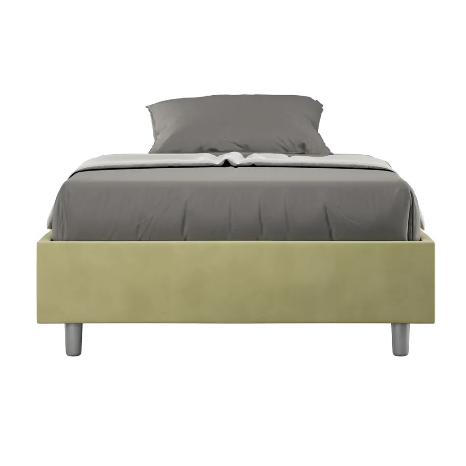 Cama Queen Size de 120x200 cm, tapizada en microfibra, fabricada en Italia - Athlete Viadurini