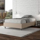 Cama Queen Size de 120x200 cm tapizada en piel sintética, fabricada en Italia - Athlete Viadurini