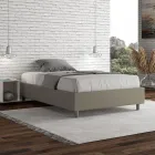 Cama Queen Size de 120x200 cm tapizada en piel sintética, fabricada en Italia - Athlete Viadurini