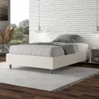 Cama Queen Size de 120x200 cm tapizada en piel sintética, fabricada en Italia - Athlete Viadurini