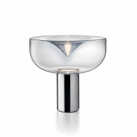 lámpara de mesa de Aella Leucos contemporánea en vidrio cristalino LED RGB Viadurini
