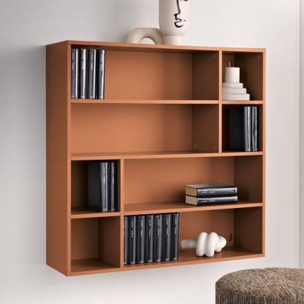 Librería de pared de diseño en melamina en varios colores, fabricada en Italia - Kea Viadurini