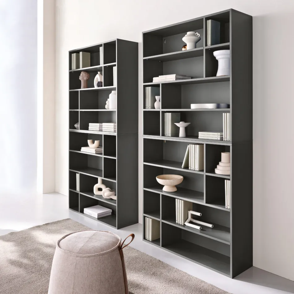 Librería de pared de diseño en melamina en varios colores, fabricada en Italia - Kea Viadurini