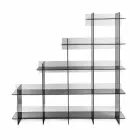 Librería de pared ahumada Sfera3 L180 x H180 x D30 cm, hecha en Italia Viadurini