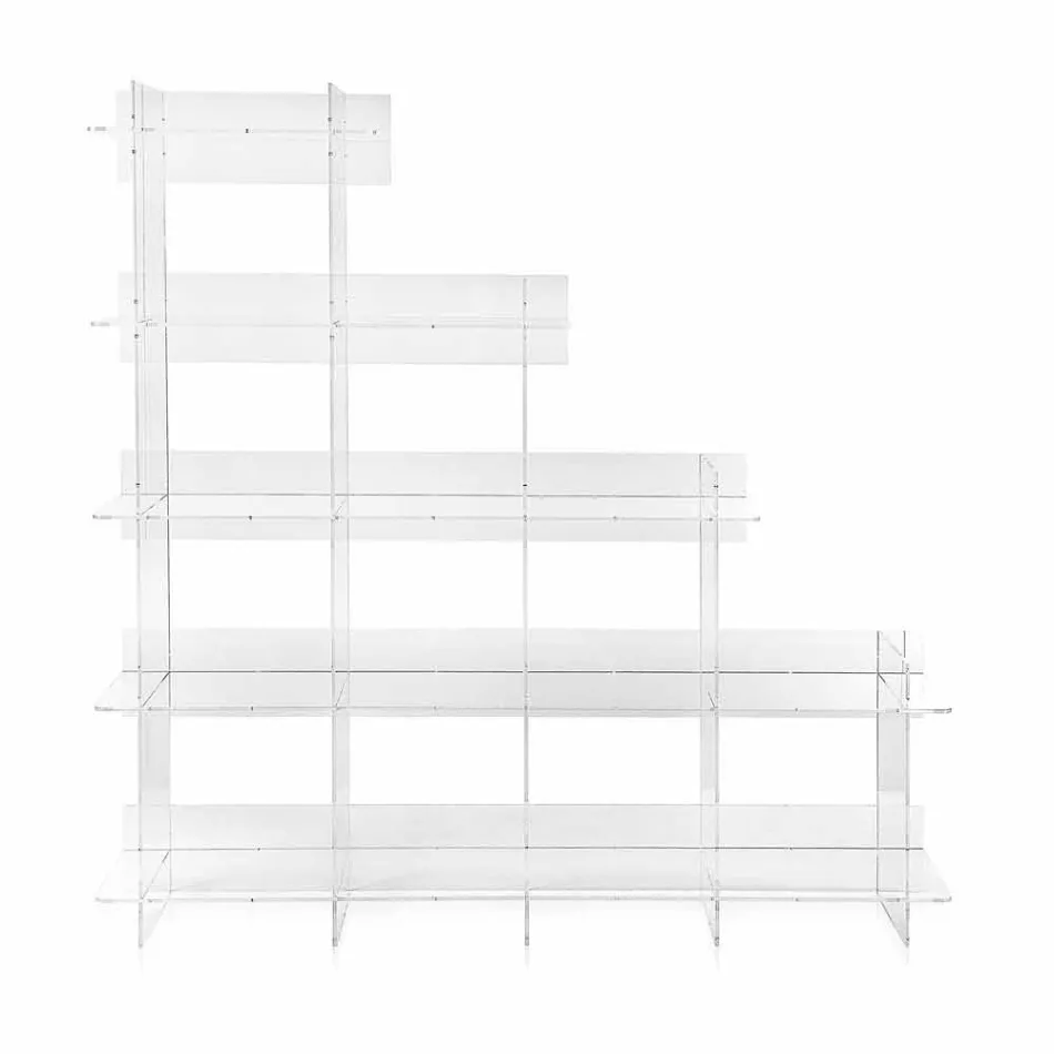 Librería de pared transparente Sfera3 L180 x H180 x P30 cm, fabricada en Italia Viadurini