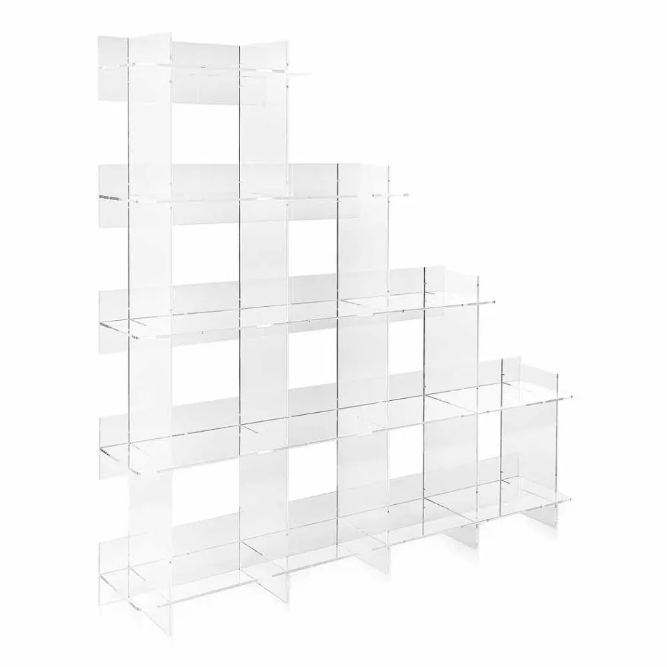 Librería de pared transparente Sfera3 L180 x H180 x P30 cm, fabricada en Italia Viadurini