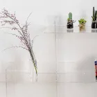 Librería de pared transparente Sfera3 L180 x H180 x P30 cm, fabricada en Italia Viadurini